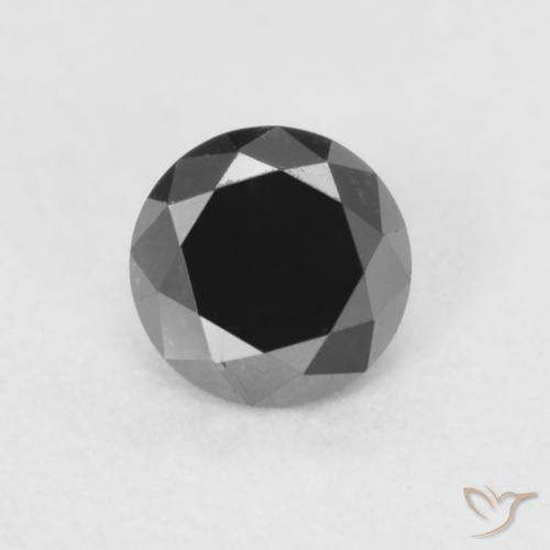 0.21ct 자연스러운 검은색 다이아몬드, 둥근, 불투명체