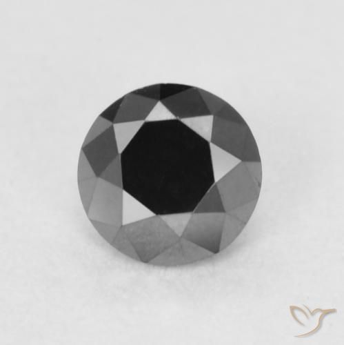 0.23ct 자연스러운 검은색 다이아몬드, 둥근, 불투명체