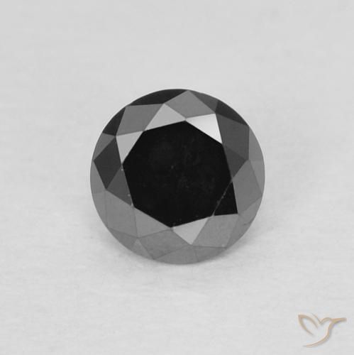 0.22ct 자연스러운 검은색 다이아몬드, 둥근, 불투명체