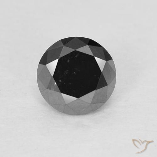 0.22ct 자연스러운 검은색 다이아몬드, 둥근, 불투명체