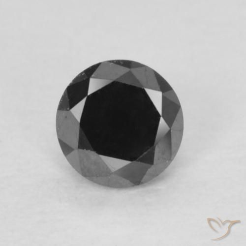0.15ct 자연스러운 검은색 다이아몬드, 둥근, 불투명체