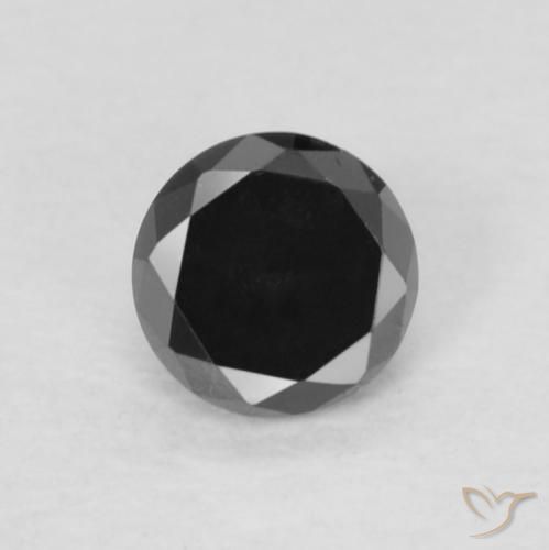 0.15ct 자연스러운 검은색 다이아몬드, 둥근, 불투명체