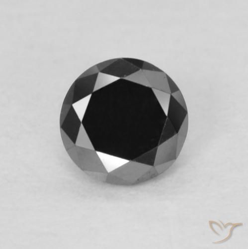 0.14ct 자연스러운 검은색 다이아몬드, 둥근, 불투명체