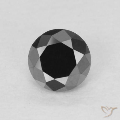 0.17ct 자연스러운 검은색 다이아몬드, 둥근, 불투명체