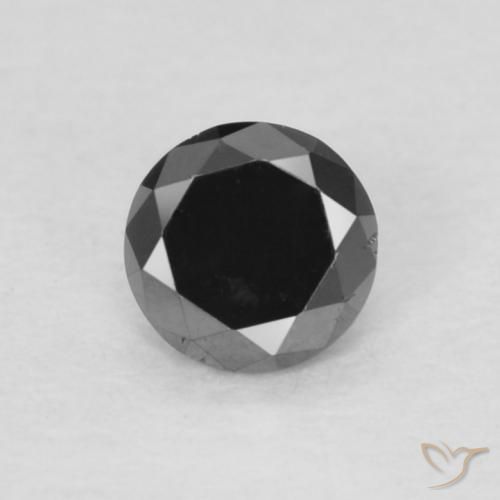0.13ct 자연스러운 검은색 다이아몬드, 둥근, 불투명체