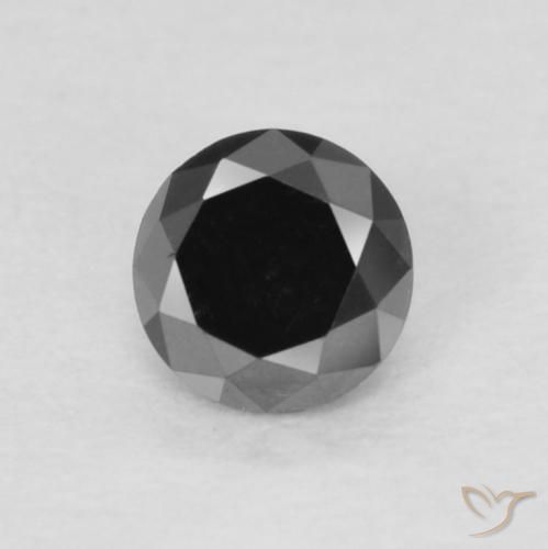 0.14ct 자연스러운 검은색 다이아몬드, 둥근, 불투명체
