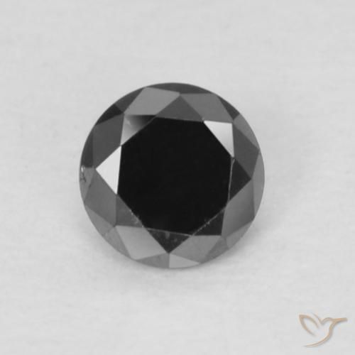 0.13ct 자연스러운 검은색 다이아몬드, 둥근, 불투명체