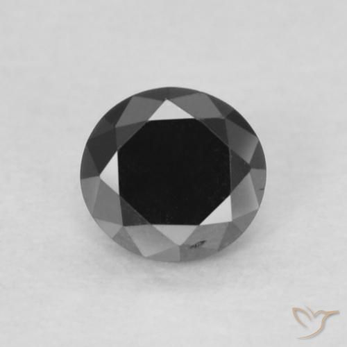 0.15ct 자연스러운 검은색 다이아몬드, 둥근, 불투명체