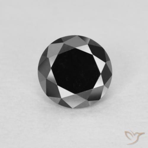 0.20ct 자연스러운 검은색 다이아몬드, 둥근, 불투명체