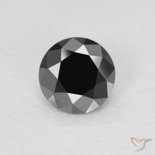 0.19ct 자연스러운 검은색 다이아몬드, 둥근, 불투명체
