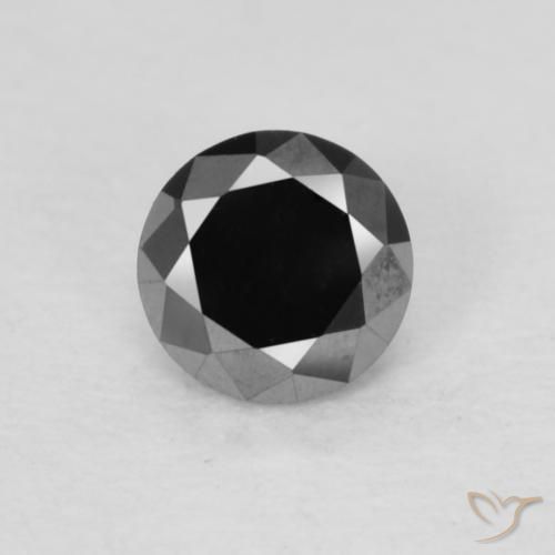 0.23ct 자연스러운 검은색 다이아몬드, 둥근, 불투명체
