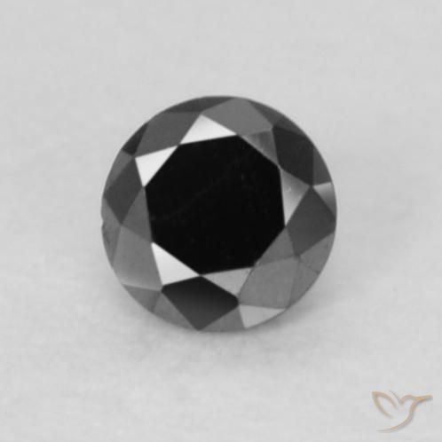 0.05ct 자연스러운 검은색 다이아몬드, 둥근, 불투명체