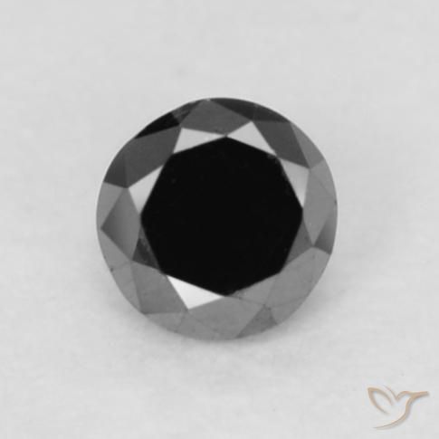 0.05ct 자연스러운 검은색 다이아몬드, 둥근, 불투명체