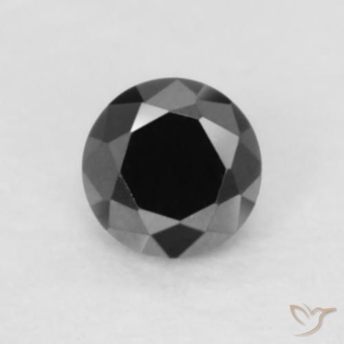 0.05ct 자연스러운 검은색 다이아몬드, 둥근, 불투명체