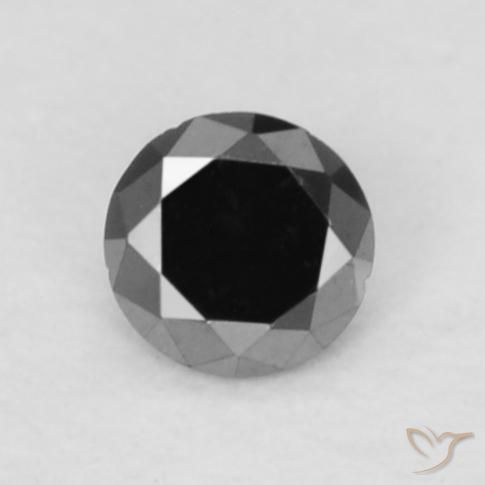 0.04ct 자연스러운 검은색 다이아몬드, 둥근, 불투명체