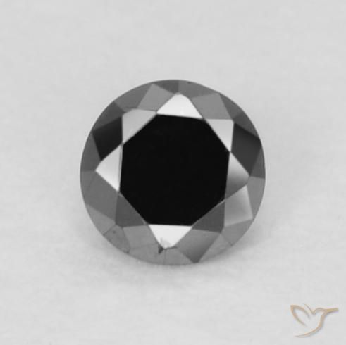 0.05ct 자연스러운 검은색 다이아몬드, 둥근, 불투명체