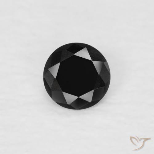 0.05ct 자연스러운 검은색 다이아몬드, 둥근, 불투명체