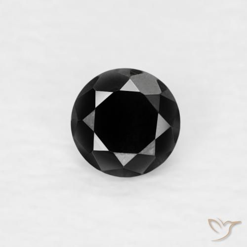0.07ct 자연스러운 검은색 다이아몬드, 둥근, 불투명체