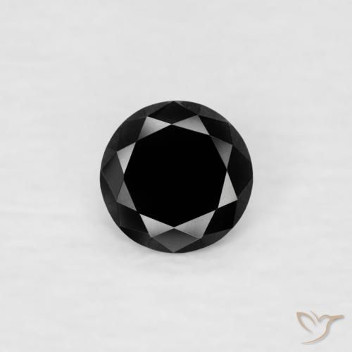 0.06ct 자연스러운 검은색 다이아몬드, 둥근, 불투명체