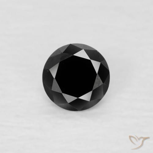 0.06ct 자연스러운 검은색 다이아몬드, 둥근, 불투명체