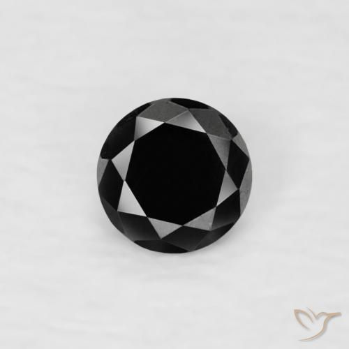 0.07ct 자연스러운 검은색 다이아몬드, 둥근, 불투명체
