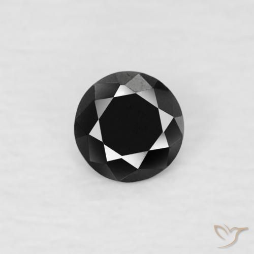 0.06ct 자연스러운 검은색 다이아몬드, 둥근, 불투명체