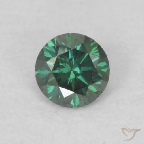 0.06캐럿 천연 그린 다이아몬드, 라운드 컷, 2.43 mm, VS