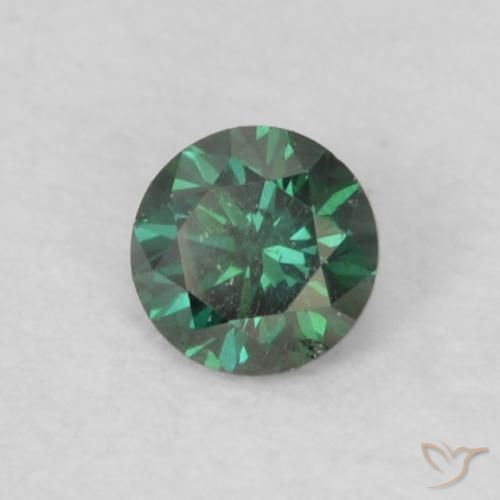 0.06캐럿 천연 그린 다이아몬드, 라운드 컷, 2.43 mm, VS