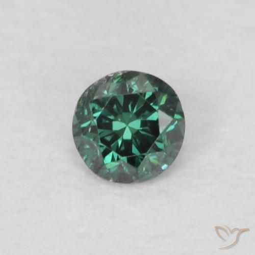 0.05ct 자연스러운 녹색 다이아몬드, 둥근, VS-SI