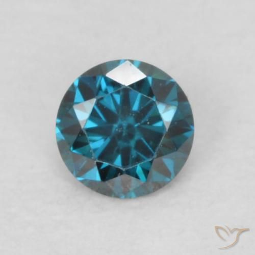 0.07캐럿 천연 블루 다이아몬드, 라운드 컷, 2.55 mm, VVS-VS