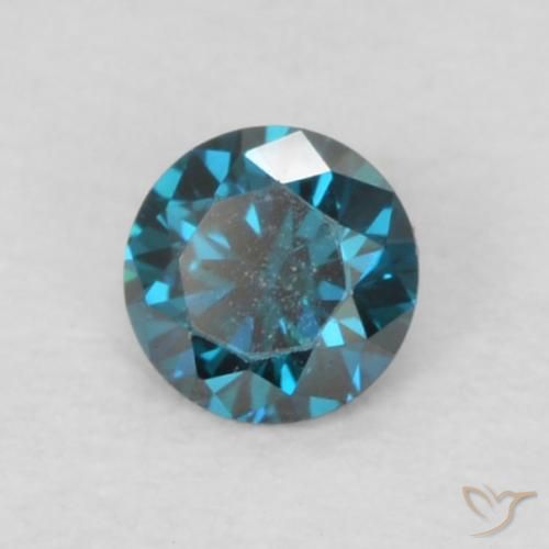 0.07캐럿 천연 블루 다이아몬드, 라운드 컷, 2.55 mm, VVS-VS