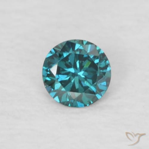 0.05캐럿 천연 블루 다이아몬드, 라운드 컷, 2.26 mm, VVS