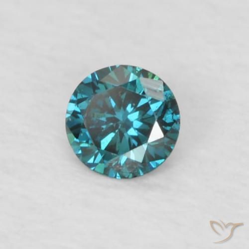0.05캐럿 천연 블루 다이아몬드, 라운드 컷, 2.26 mm, VVS
