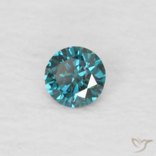 0.03캐럿 천연 블루 다이아몬드, 라운드 컷, 1.86 mm, VVS-VS