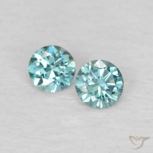 0.09캐럿 천연 블루 다이아몬드 보석, 라운드 컷, 2.24 mm, VVS