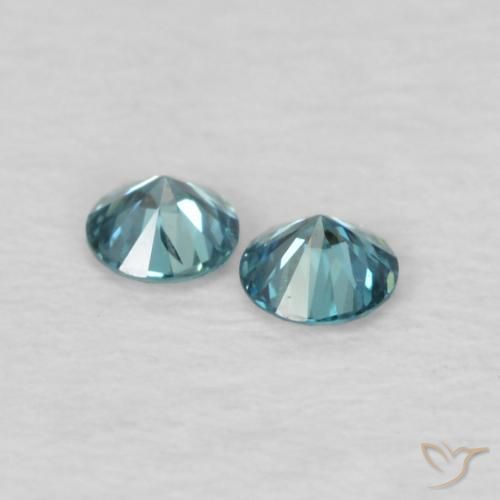 0.09캐럿 천연 블루 다이아몬드 보석, 라운드 컷, 2.24 mm, VVS