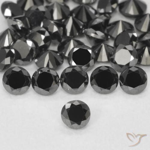 0.05ct 자연스러운 검은색 다이아몬드, 둥근, 불투명체