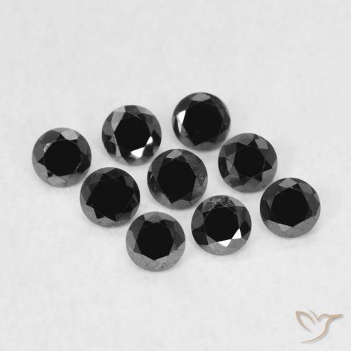 0.05ct 자연스러운 검은색 다이아몬드, 둥근, 불투명체
