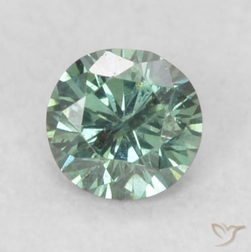 0.09ct 자연스러운 민트 그린 다이아몬드, 둥근, SI
