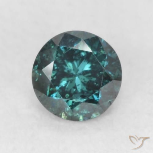 0.12ct 자연스러운 파란색 다이아몬드, 둥근, SI