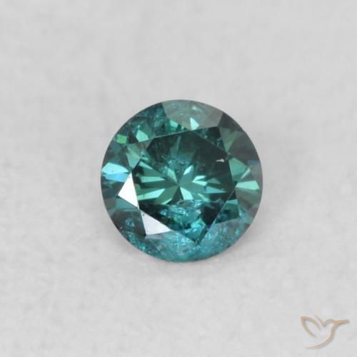 0.07ct 자연스러운 파란색 다이아몬드, 둥근, SI