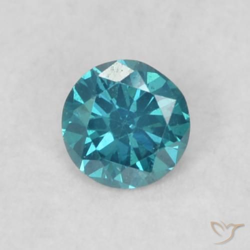 0.07ct 자연스러운 파란색 다이아몬드, 둥근, VVS-VS