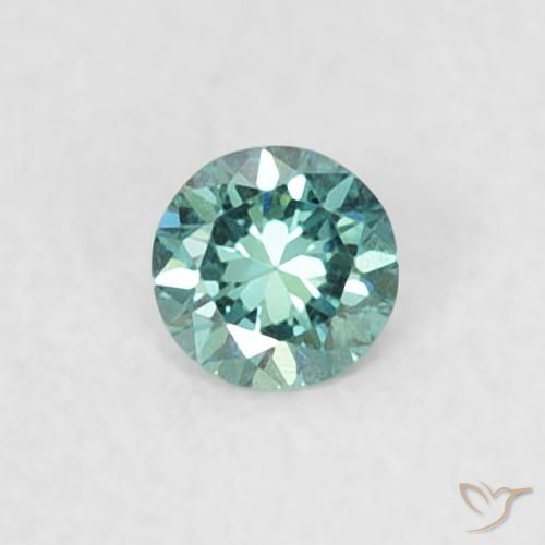 0.06ct 자연스러운 녹색 다이아몬드, 둥근, VVS-VS