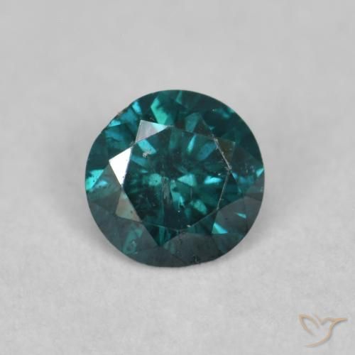 0.12ct 자연스러운 녹색 다이아몬드, 둥근, SI
