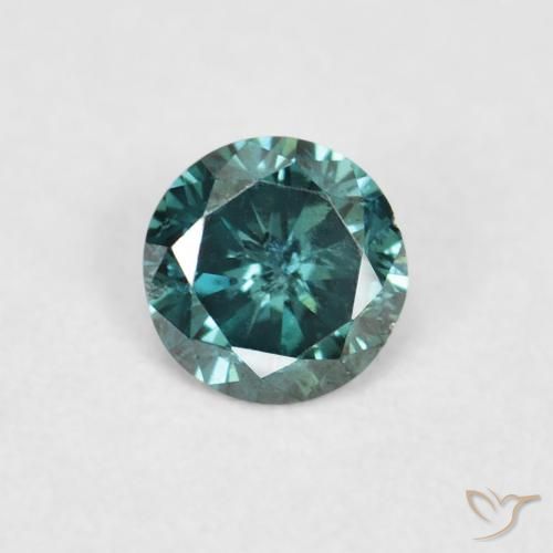 0.09ct 자연스러운 녹색 다이아몬드, 둥근, VVS-VS