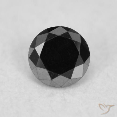 0.02ct 자연스러운 검은색 다이아몬드, 둥근, 불투명체