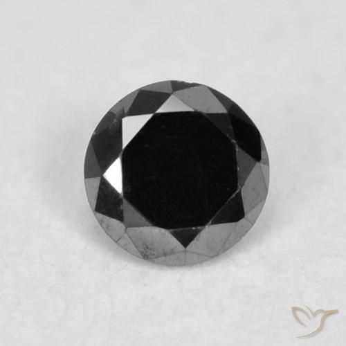 0.03ct 자연스러운 검은색 다이아몬드, 둥근, 불투명체