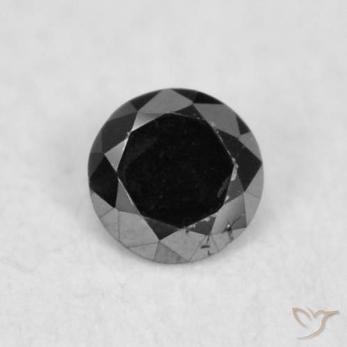 0.03ct 자연스러운 검은색 다이아몬드, 둥근, 불투명체