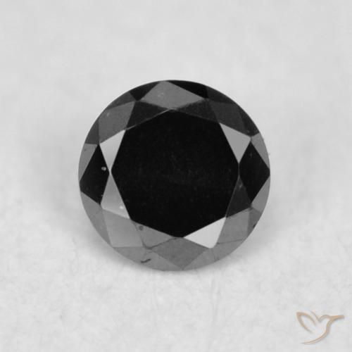 0.03ct 자연스러운 검은색 다이아몬드, 둥근, 불투명체