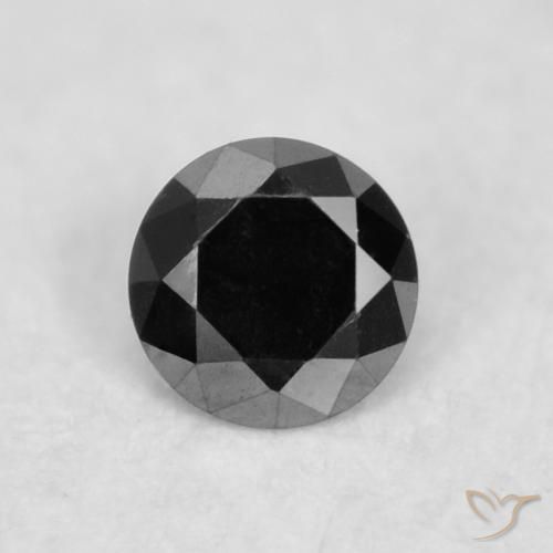 0.02ct 자연스러운 검은색 다이아몬드, 둥근, 불투명체